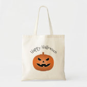 Happy Halloween Haunted Jack O Lantern Pumpkin Tote Bag (Voorkant)