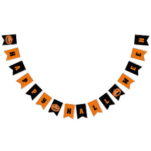 Happy Halloween Haunted Jack O Lantern Pumpkin Vlaggetjes