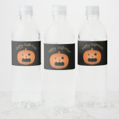 Happy Halloween Haunted Jack O Lantern Pumpkin Waterfles Etiket (Flessen)