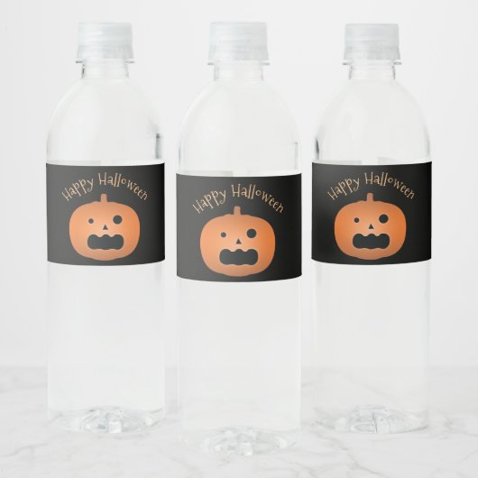 Happy Halloween Haunted Jack O Lantern Pumpkin Waterfles Etiket (Flessen)