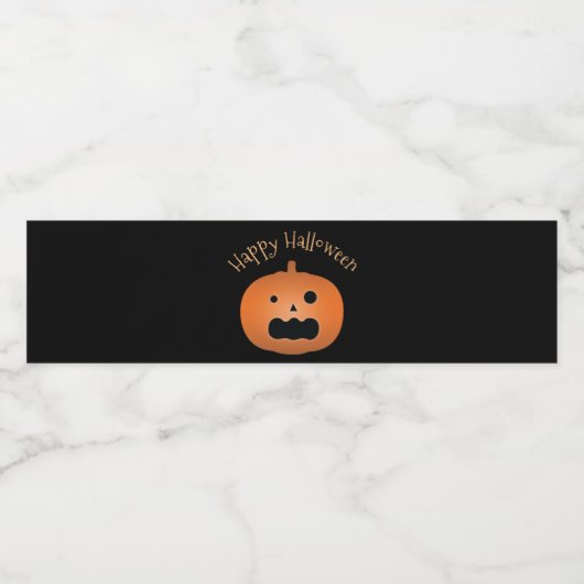 Happy Halloween Haunted Jack O Lantern Pumpkin Waterfles Etiket (Enkel label)