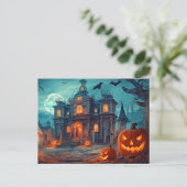 Happy Halloween | Haunted Manor Briefkaart (Staand voorkant)