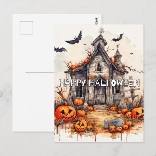 Happy Halloween | Haunted Mansion Briefkaart (Voorkant / Achterkant)