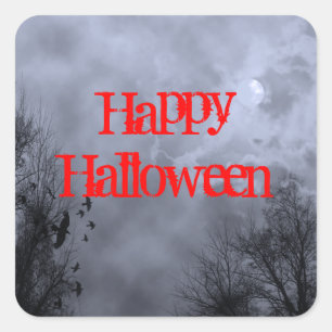 Happy Halloween Haunted Moon Sticker