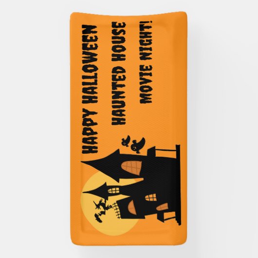 Happy Halloween Haunted Movie Night Spook Spandoek (Verticaal)