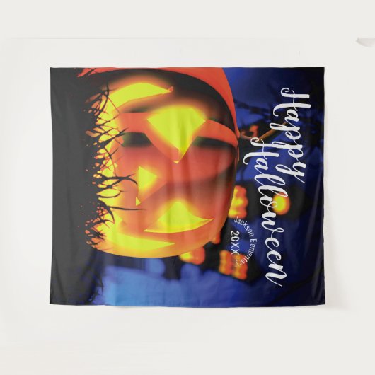 Happy Halloween Haunted Scene | Achtergrond partij Wandkleed (Voorkant (horizontaal))