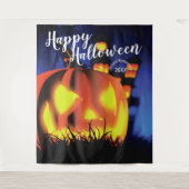 Happy Halloween Haunted Scene | Achtergrond partij Wandkleed (Voorkant)