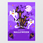 Happy Halloween Haunted Scene Raamsticker (Vel)