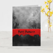 Happy Halloween Haunted Sky Custom Card Kaart (Gele Bloem)