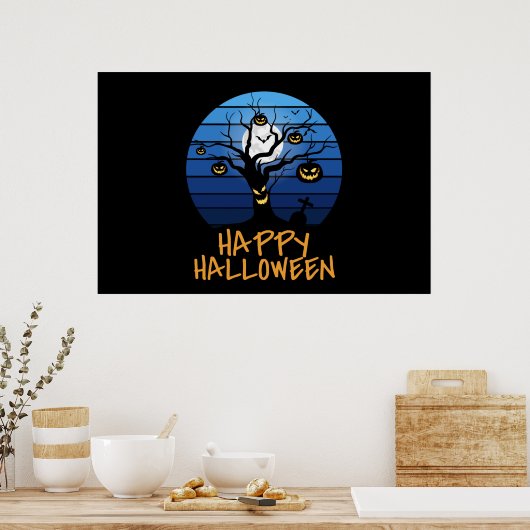 Happy Halloween Haunted Tree Poster (Keuken)