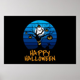 Happy Halloween Haunted Tree Poster