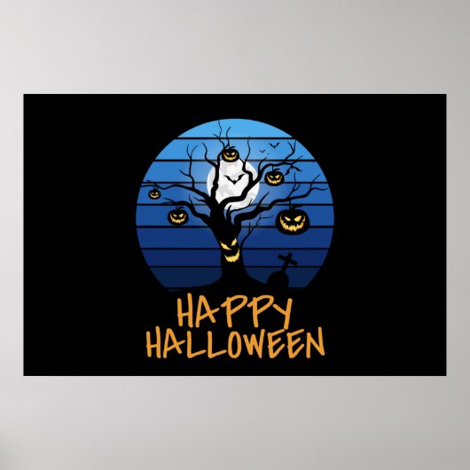 Happy Halloween Haunted Tree Poster (Voorkant)