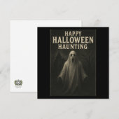 Happy Halloween Haunting - Ghostly Invitation Kaar Kaart (Voorkant / Achterkant)