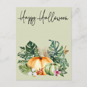 Happy Halloween Hawaii Tropical Pumpkin Briefkaart