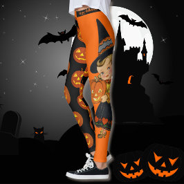  Happy Halloween Heks Een Pompoen Leuk Feest Leggings