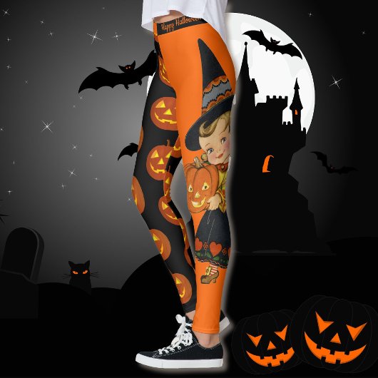  Happy Halloween Heks Een Pompoen Leuk Feest Leggings