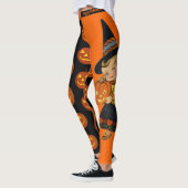  Happy Halloween Heks Een Pompoen Leuk Feest Leggings (Links)