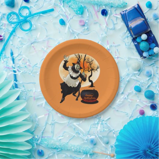 Happy Halloween heks en Cauldron Papieren Bordje (Feest)