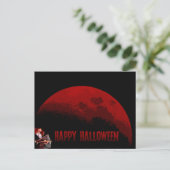 Happy Halloween - heks en maan - Briefkaart (Staand voorkant)