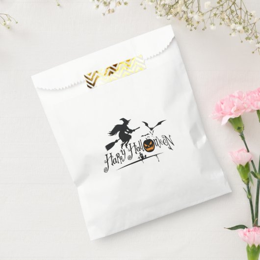 Happy Halloween-heks en vleermuizen Bedankzakje (Gezegeld)