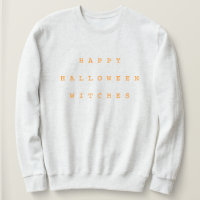 Happy Halloween-heks Funny Chic White & Sinaasappe