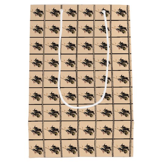 Happy Halloween-heks Medium Cadeauzakje (Achterkant)