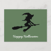 Happy Halloween, heks on Broomstick Uitnodiging Briefkaart (Voorkant)