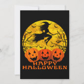 Happy Halloween-heks op Broom Kaart (Voorkant)