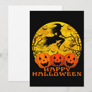 Happy Halloween-heks op Broom Kaart