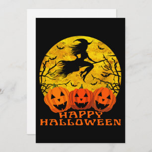 Happy Halloween-heks op Broom Kaart