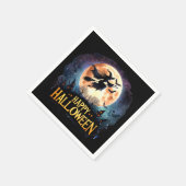 Happy Halloween - Heks op vliegende Broom Servet (Hoek)