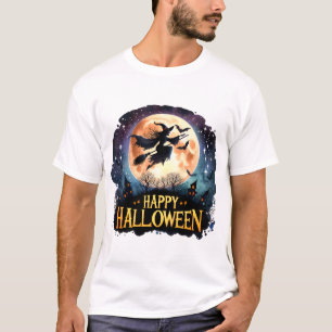 Happy Halloween - Heks op vliegende Broom T-shirt
