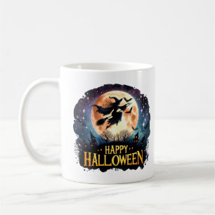 Happy Halloween - Heks op vliegende Broom Tri-Blen Koffiemok