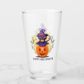 Happy Halloween - Heks Zwart Kat Glas (Voorkant)