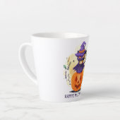 Happy Halloween - Heks Zwart Kat Latte Mok (Linkerhoek)