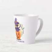 Happy Halloween - Heks Zwart Kat Latte Mok (Rechterhoek)