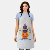 Happy Halloween - Heks Zwart Kat Schort (Gedragen)