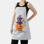 Happy Halloween - Heks Zwart Kat Schort (Insitu)