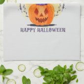 Happy Halloween - Heks Zwart Kat Theedoek (Gevouwen)
