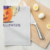 Happy Halloween - Heks Zwart Kat Theedoek (Quarter Fold)