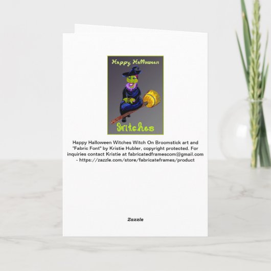 Happy Halloween heksen op bezemsteel Kaart (Achterkant)