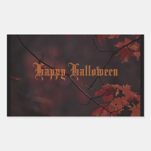 Happy Halloween herfst gebladerte Rechthoekige Sticker (Voorkant)