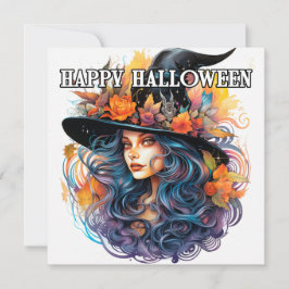Happy Halloween | Herfst Heksenillustratie Kaart