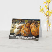 Happy Halloween Herfst pompoenkaart Kaart (Gele Bloem)