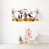 Happy Halloween Herfst Pumpkin Black Cat Owl Spook Spandoek (Insitu)