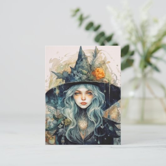 Happy Halloween | Herfstheks Briefkaart (Staand voorkant)