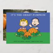 Happy Halloween | Het is de Grote Pompoen Feestdagenkaart (Voorkant / Achterkant)