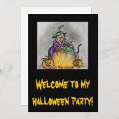 Happy Halloween Hexen-Katze Kaart (Voorkant / Achterkant)