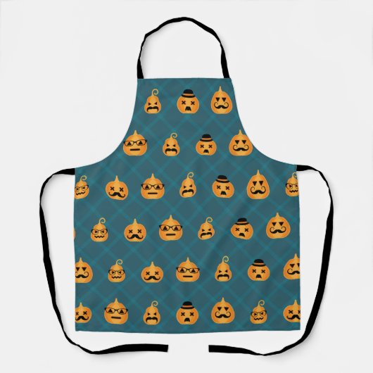 Happy Halloween Hipster Jack O Lantern Pattern Schort (Voorkant)