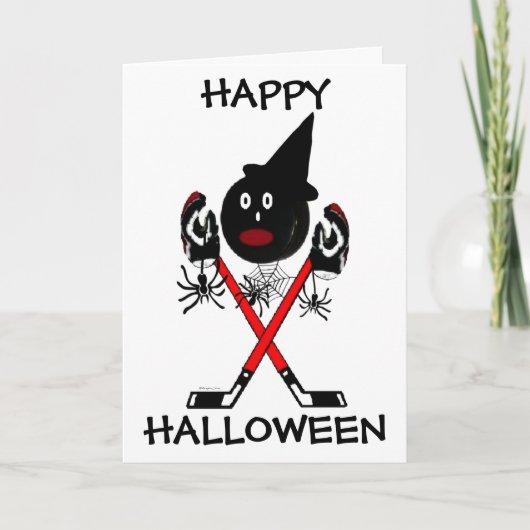 Happy Halloween Hockey Kaart (Voorkant)